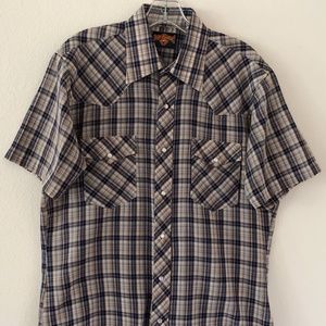Rio Grande Men's Western SS Plaid Sz Medium